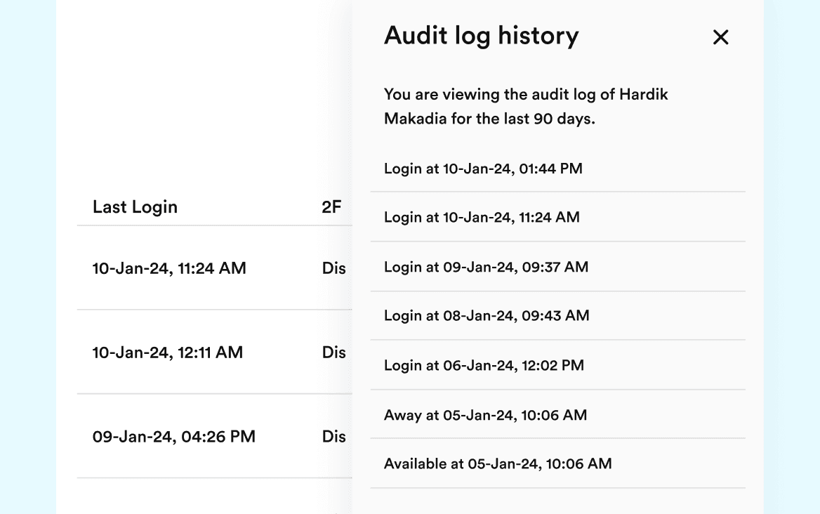 Audit log